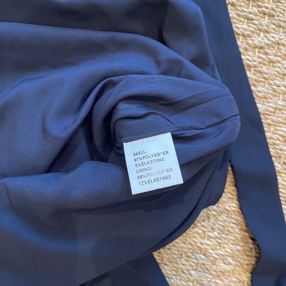 NWT AMYLYNN One Shoulder Satin Dress in Navy Blue, Size Small - Picture 13 of 16